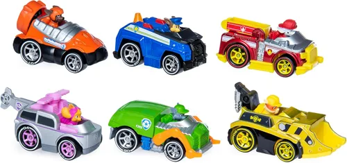 PAW Patrol True Metal Classic - Paquete de 6 vehículos coleccionables, fundidos a presión, escala 1:55