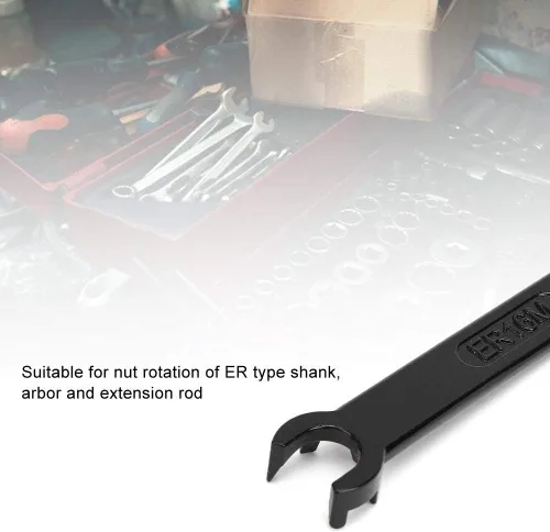 Vista 2 de ER - Llave tipo M, llave de tuerca de sujeción tipo M de acero de alto carbono, llave de boquilla CNC para extensión de árbol, varilla de extensión