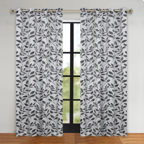 Vista 20 de Superior Cortinas opacas, oscurecimiento de la habitación para dormitorio, bloqueo solar, térmicas, cortinas bohemias modernas, colección de hojas