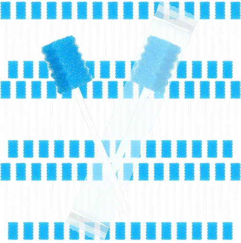 Mumufy 500 hisopos orales desechables para cepillos de dientes, hisopos orales a granel, hisopos dentales a granel, esponja de 4.92 pulgadas, Azul