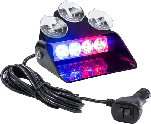 Vista 20 de Montura de parabrisas de bajo perfil, 4 luces ledes de alta intensidad, luz estroboscópica de emergencia, Ambar