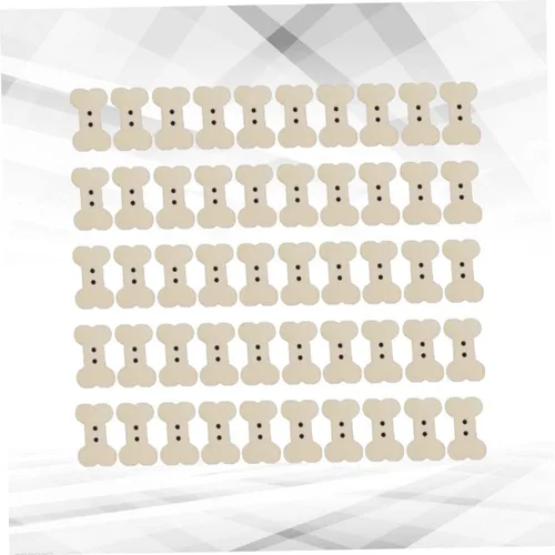 Vista 7 de TEHAUX 100 botones de madera con forma de hueso de perro, 2 botones de madera de 0.9 in con 2 agujeros, botones decorativos sin terminar, hebilla