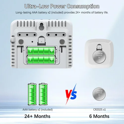 Vista 8 de Termómetro digital de habitación para interiores, medidor de humedad higrómetro con registros máximos y mínimos, pantalla LCD de 3.5 pulgadas