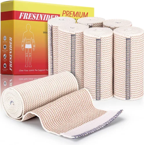 Vista 11 de FRESINIDER Vendaje Elástico, 2" x Paquete de 6 – Vendaje de Compresión de Algodón sin Látex con Cierre de Gancho y Bucle en Ambos Extremos