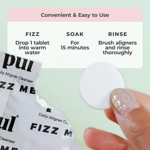 Vista 4 de PUL - Tabletas limpiadoras de retenedores – Aligner Cleaner para alineadores Invisalign y transparentes, tabletas de limpieza diaria de retenedores