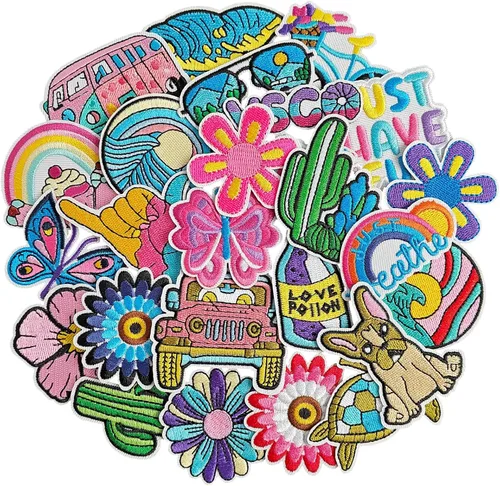 Vista 16 de 36 Piezas Parches de Mariposa para Planchar, Parche Bordado para Coser/Planchar Aplique para Ropa, Vestido, Sombrero, Jeans, Accesorios DIY