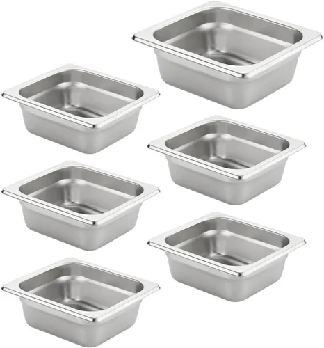 Vista 34 de HECMAC Juego de 6 tapas para sartén de hotel de tamaño completo, tapa de sartén de mesa de vapor de acero inoxidable sólida con asa, calibre 23