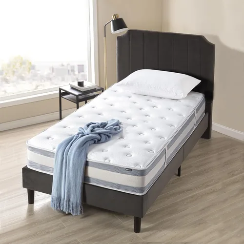 Vista 26 de Zinus Colchón híbrido Spring Sensation de 6 pulgadas [nueva versión], sensación firme media, sin fibra de vidrio, dormitorio de jóvenes e invitados