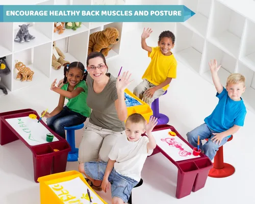 Vista 4 de Studico ActiveChairs Silla Tambaleante para Niños, Asientos Flexibles para Aula de Primaria, Mejora el Enfoque, la Postura y Ayuda con TDAH/TDA