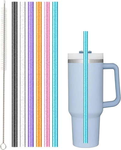 Vista 11 de Accesorios de tapa para evitar derrames de pajita para vaso Stanley Cup 40 oz 30 oz Quencher, accesorios para vaso con 6 pajitas de repuesto