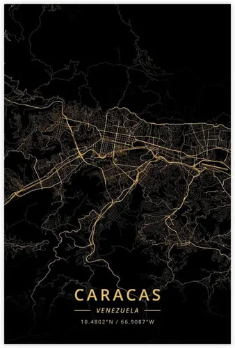 Caracas Venezuela - Póster en lienzo para decoración de dormitorio, paisaje deportivo, oficina, habitación, regalo, sin marco, 12 x 18 pulgadas