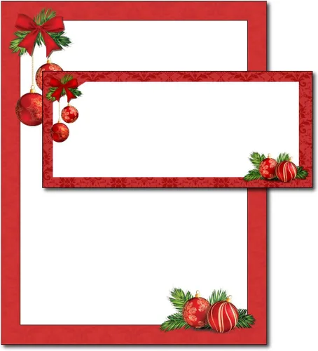 Bombillas navideñas rojas de papel y sobres (20 unidades)