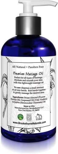 Vista 7 de Aceite de masaje sin perfume para terapia de masaje, aceite corporal 100% natural con almendra dulce, semilla de uva y jojoba para un deslizamiento