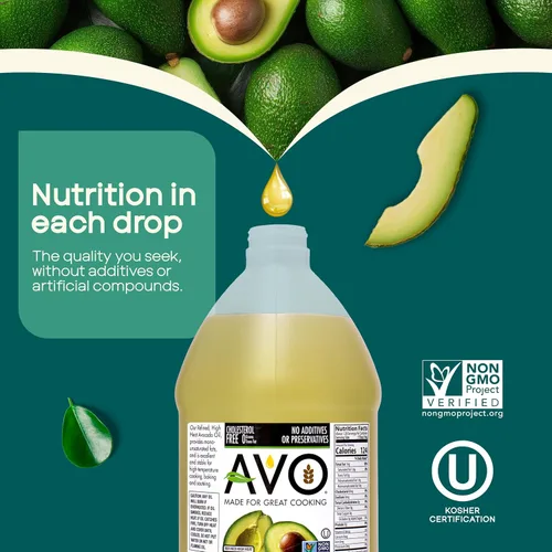 Vista 7 de AVO Aceite de aguacate 100% sin OMG, 64 onzas líquidas, sin conservantes añadidos