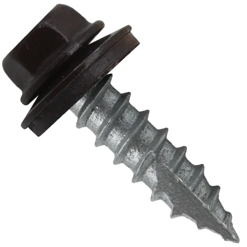 Vista 26 de TORNILLOS PARA TECHOS DE METAL #14: (250) Tornillos x 1" ABC GRIS Tornillo para techo de chapa metálica con cabeza hexagonal y arandela.