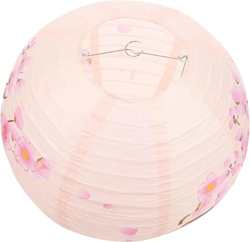 Vista 9 de Farol de papel japonés de 13.8 pulgadas con flor de cerezo colgante para boda, fiesta, restaurante, hogar, bar