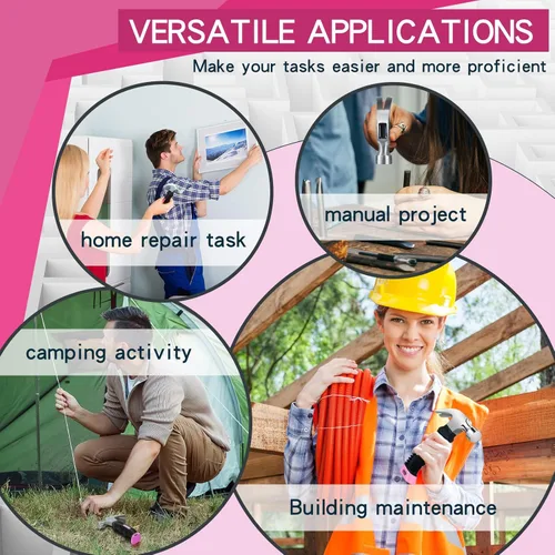 Vista 6 de 2 martillos pequeños de 8.8 onzas, martillo de garra multiusos, mini martillo rechoncho de uñas con mango de goma suave, herramientas de campamento