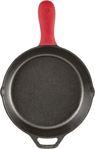 Vista 7 de OXO Good Grips Cepillo de hierro fundido y soporte de silicona para mango caliente, mango de silicona protector contra el calor rojo para sartenes
