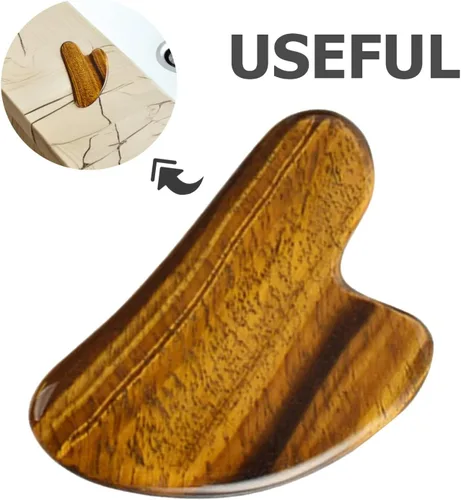 Vista 9 de EXCEART 1pc Dolphin Scraping Board Stone Massage Tool para rejuvenecimiento facial para autocuidado y uso marrón claro