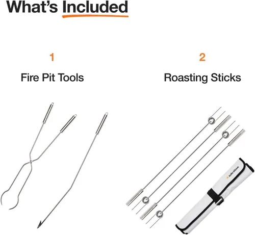 Vista 2 de Solo Stove - Brochetas para Asar y Poker para Brasero - Accesorios de Leña para Braseros de Exterior y de RV