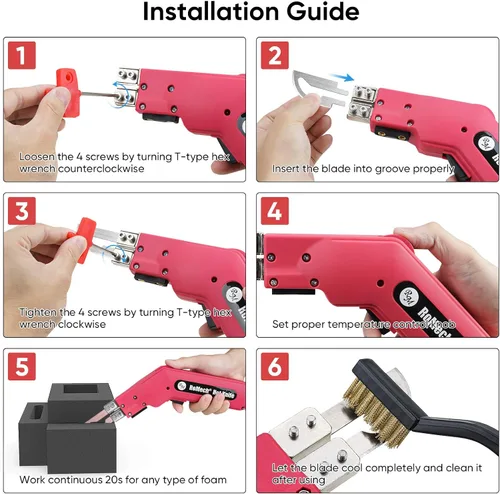 Vista 6 de ROMECH Foam Cutter Pro Cuchillo Eléctrico Caliente, Kit de Herramientas de Corte de Espuma de Poliestireno de 100W - con Estuche de Servicio Pesado