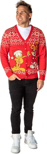 Vista 5 de Garfield Odie and Garfield - Suéter feo de Navidad con botones para hombre