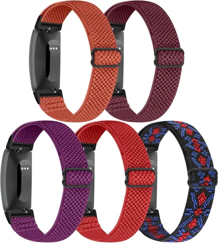 Vista 9 de Enkic Correa elástica para reloj, compatible con Fitbit Inspire 3/2/HR/Ace 2/3, correas de repuesto de nailon suave para mujeres y hombres