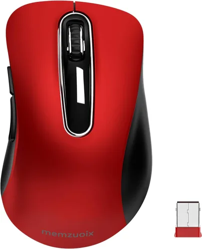 Vista 8 de memzuoix Ratón inalámbrico de 2.4G, mouse de computadora de 1400 DPI con receptor USB, ratones USB inalámbricos portátiles a batería para laptop