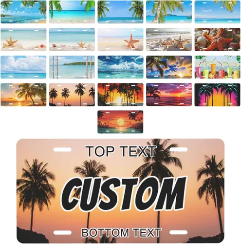 Vista 19 de Placa de matrícula retro Daisy, placa de matrícula delantera decorativa para el auto, placas de matrícula novedosas de aluminio, etiqueta