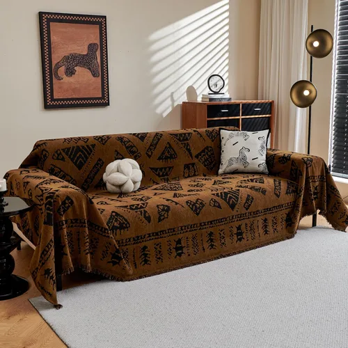 Vista 39 de MYSKY HOME Funda de sofá para perros lavable para sofá biplaza, funda de sofá boho, funda de sofá manta suave gruesa duradera con borlas, funda