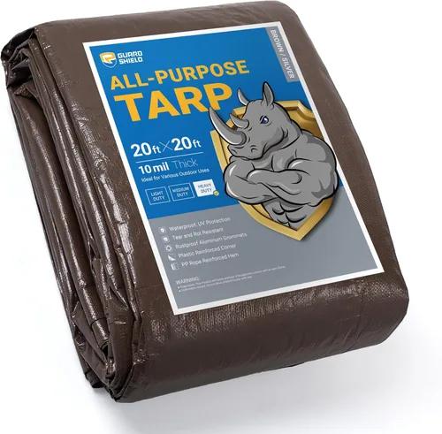 Vista 85 de GUARD SHIELD - Lona resistente, impermeable, de polietileno, gruesa, resistente a los rayos ultravioleta, con ojales, para exteriores, 6 x 8 pies