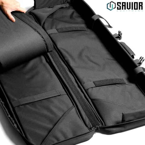 Vista 2 de Savior Equipment American Classic - Bolsa táctica doble para armas largas, estuche de transporte para pistola con correa de mochila, compartimento
