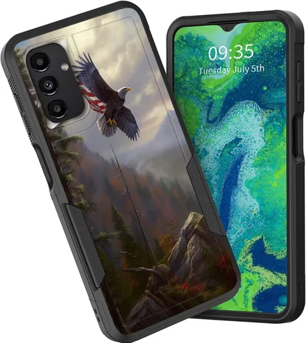 Vista 71 de Funda protectora para Galaxy A13 5G, doble capa híbrida resistente a prueba de golpes, policarbonato duro, silicona suave, TPU, funda protectora