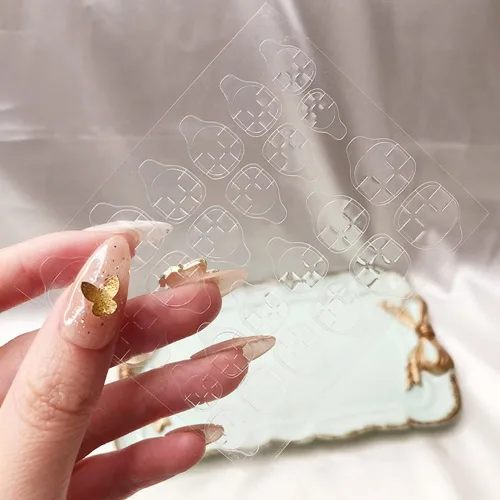 Vista 4 de Mwellewm 240 piezas de 10 hojas de pegamento de uñas de doble cara para uñas a presión, puntas de uñas postizas impermeables y transpirables