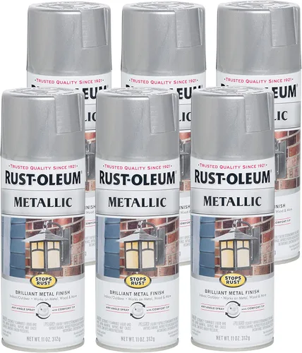 Vista 24 de Rust-Oleum 244228 Stops Rust - Pintura antioxidante metálica en espray, 11 onzas, color carbón (paquete de 2 unidades)