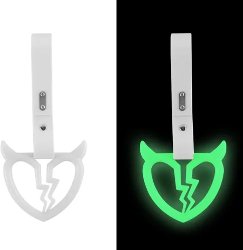 Vista 18 de Q1-TECH, JDM Tsurikawa Anillo japonés de metro, tren, autobús, mango de coche, cuerno de diablo, mango de corazón roto, correa de mano, anillos