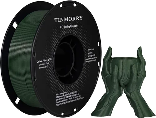 Vista 30 de TINMORRY - Filamento PETG CF de 1.75 mm para impresora 3D, compatible con Bambu LAB, Creality K1C, QIDI MAX3, FLASHFORGE Adventurer 5M, Prusa MK4