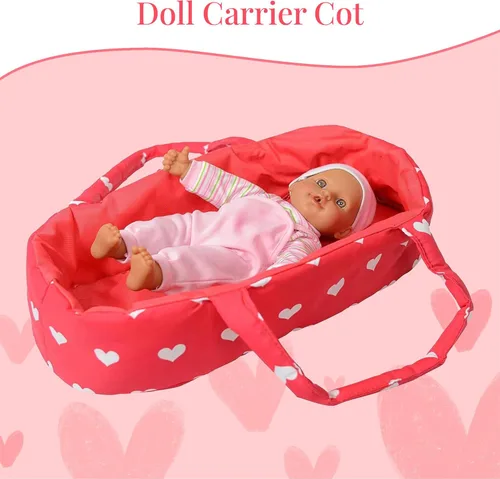 Vista 3 de Juego de cochecito de muñeca de bebé, cochecito 3 en 1 con moisés extraíble para muñecas, cochecito de muñeca de juguete para niños pequeños de 3 a