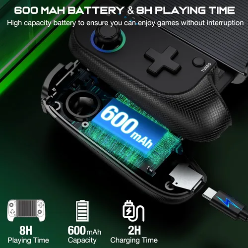 Vista 5 de Wireless Phone Controller for iPhoneAndroid No Deadzone, Mobile Gaming Controller Support Xbox Game Pass, PlayStation, Steam Link, Call of Duty