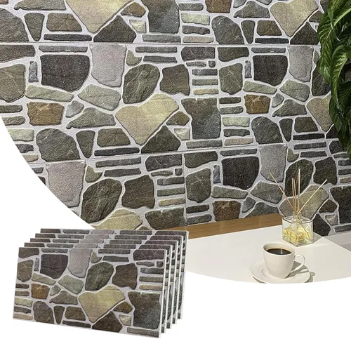 Vista 43 de Dundee Deco Paneles de Pared 3D - Revestimiento Aspecto de Piedra Gris Azulado Blanco Paneles de Pared, Revestimiento de Espuma de Poliestireno