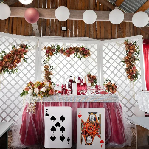 Vista 4 de Cholemy Naipes gigantes jumbo de 11 x 17 pulgadas, cubierta de póquer súper grande, tarjetas temáticas de juego de gran tamaño para decoraciones