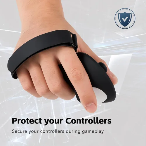 Vista 5 de HCHRVR Controller Grips Cover Compatible with Meta Quest 3 Accessories, Anti-Throw Silicone Grips Cover Protector with Knuckle Straps,Non-Slip