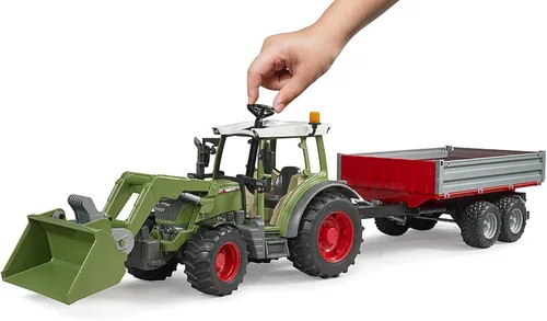 Vista 4 de Bruder 02182 Fendt Vario 211 con cargador frontal y remolque basculante