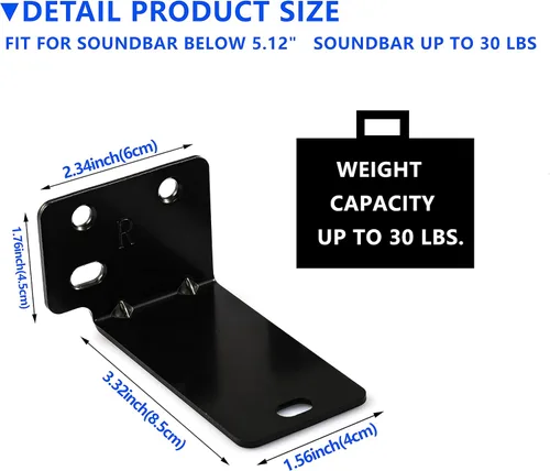 Vista 3 de Suixing Soporte de pared universal con kit de herramientas, soportes de barra de sonido, soporte de montaje compatible con la mayoría de soportes