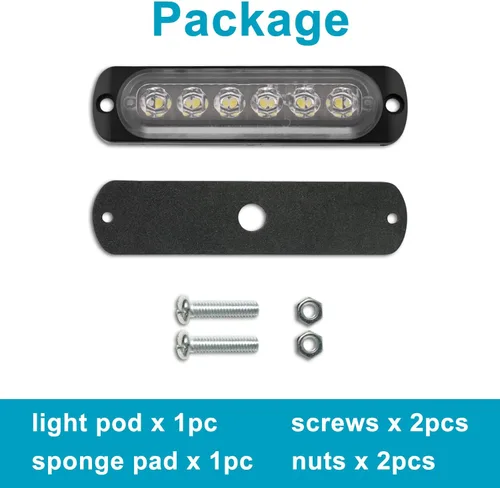 Vista 7 de 12V 24V Luz LED Blanca delgada de 6LEDs impermeable para UTV, camión, RV, cúpula, escalón, debajo del salpicadero, cama del camión, maletero