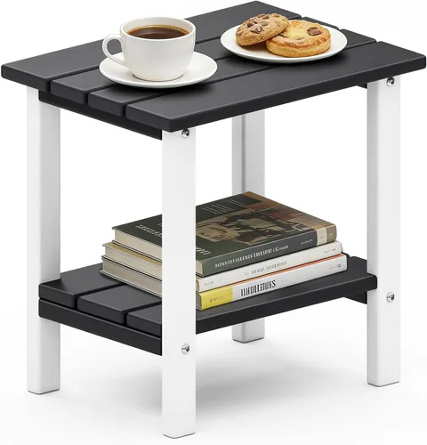 Vista 13 de OTSUN Double Layer Outdoor Side Tables, HDPE Weather Resistant Square Bedroom Living Room Small Table Nightstands Suitable for Sofa Couch Dining