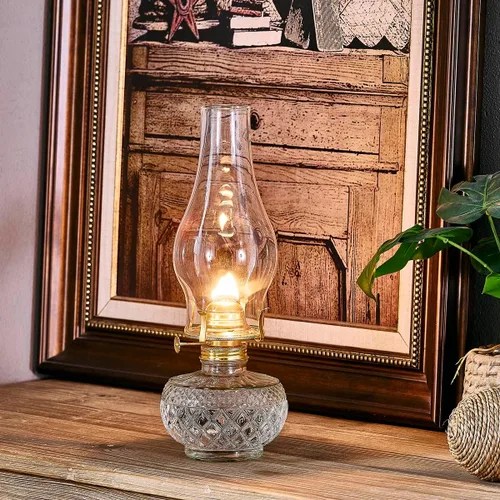 Vista 3 de Lámpara de aceite de repuesto para chimenea, ajuste de 3 pulgadas x 8.3 pulgadas de alto, globo de luz de vidrio transparente, cubierta de sombra