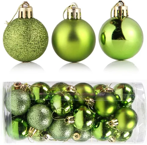 Vista 10 de 24 bolas de Navidad inastillables, decoración de árbol de Navidad con cuerda para colgar, bolas colgantes para decoración de fiestas (azul, 24)