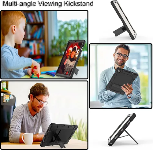Vista 6 de Rantice Funda para Galaxy Tab A8 10.5 con soporte, híbrida a prueba de golpes para Samsung A8 Tablet Case 10.5 pulgadas (SM-X200/X205/X207)