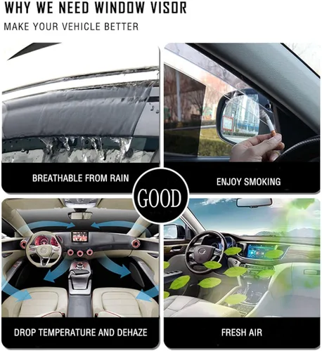 Vista 8 de Protector de lluvia de automóvil, para Nissan Navara NP300 D23 2015-2022 - Protectores de lluvia para ventana de automóvil, protector de lluvia